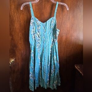 Old Navy Teal Floral Midi Dress